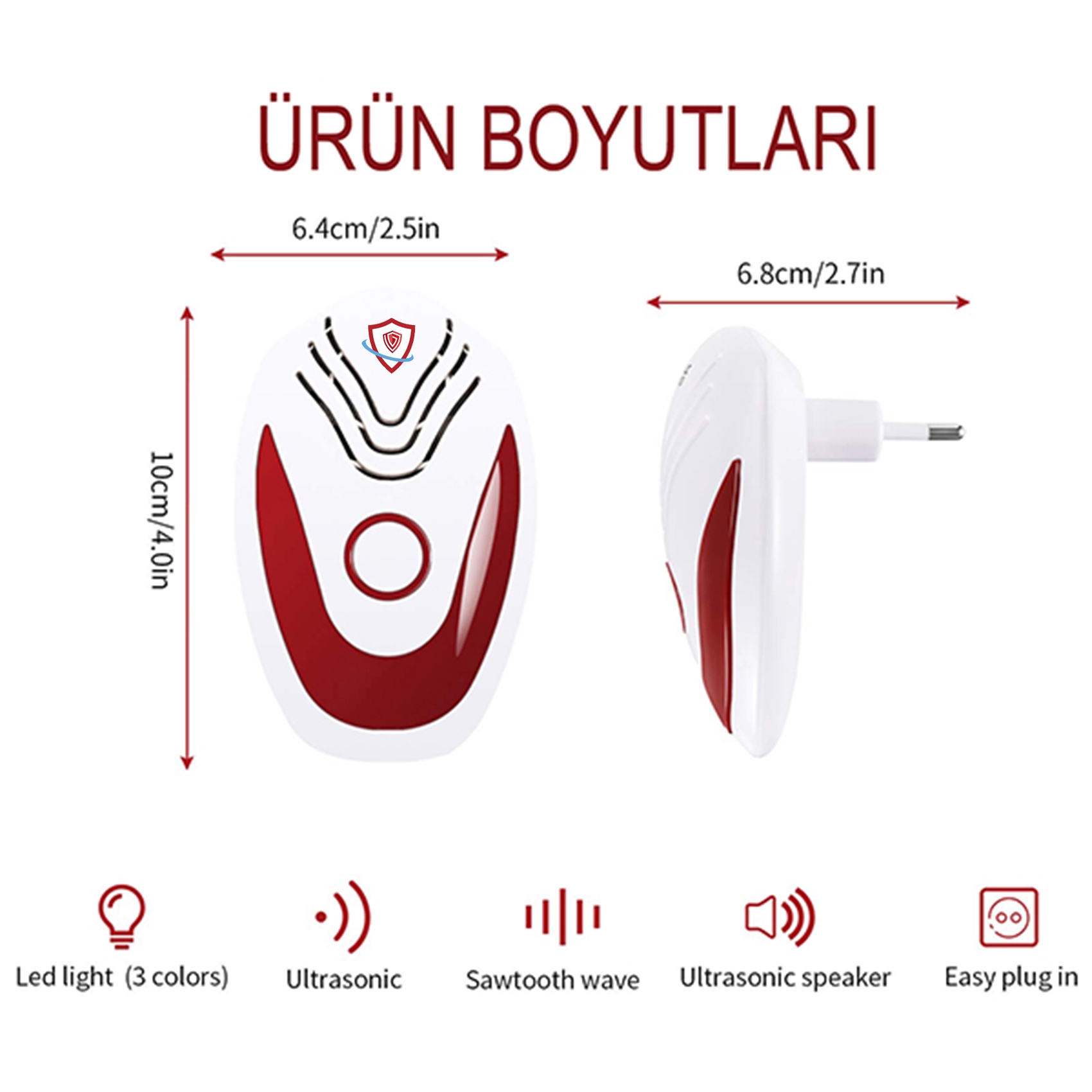 Eco Ultrasonik Fare Kovucu Haşere ve Böcek Kovucu 120m2 Etkili